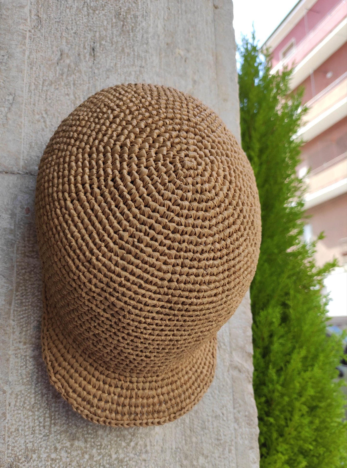 Cappello basket handmade in rafia